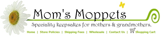 Mom's Moppets Logo- Specialty mothers pendants.