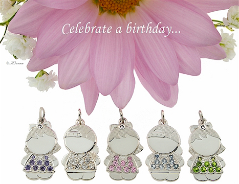 Boy and girl pendants for mothers and grandmothers.