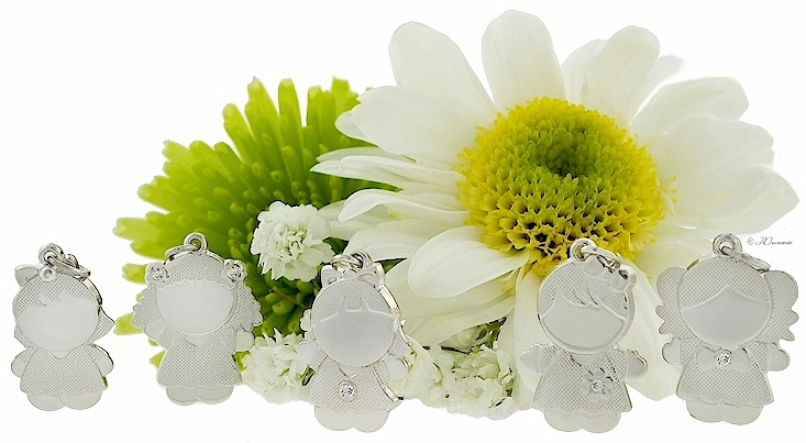 Sterling silver girl charms for mothers.